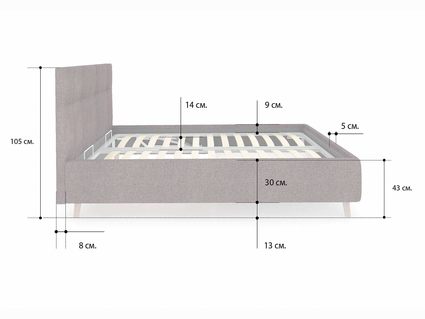 Кровать Сонум Bella Рогожка Мокко 180х190
