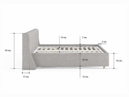 Кровать Сонум Barcelona Рогожка Деним (с подъемным механизмом) 90х190