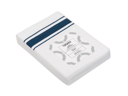 Наволочка Tkano Essential белая с темно-синим кантом 2 шт. 70х70