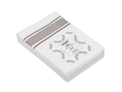 Наволочка Tkano Essential белая с серым кантом 2 шт. 50х70