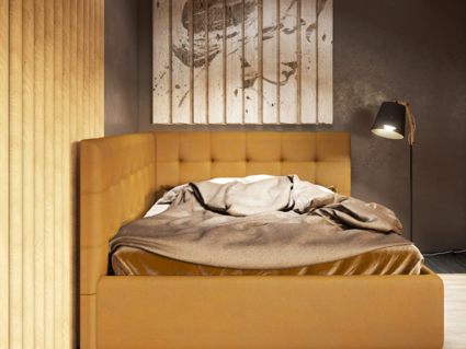 Кровать Nuvola Sabina угловая Velutto 26 (с подъемным механизмом) 120х190